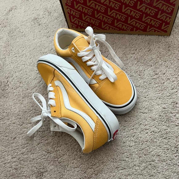 New Old Skool Flax Yellow Vans Skate Casual shoes - Picture 4 of 15